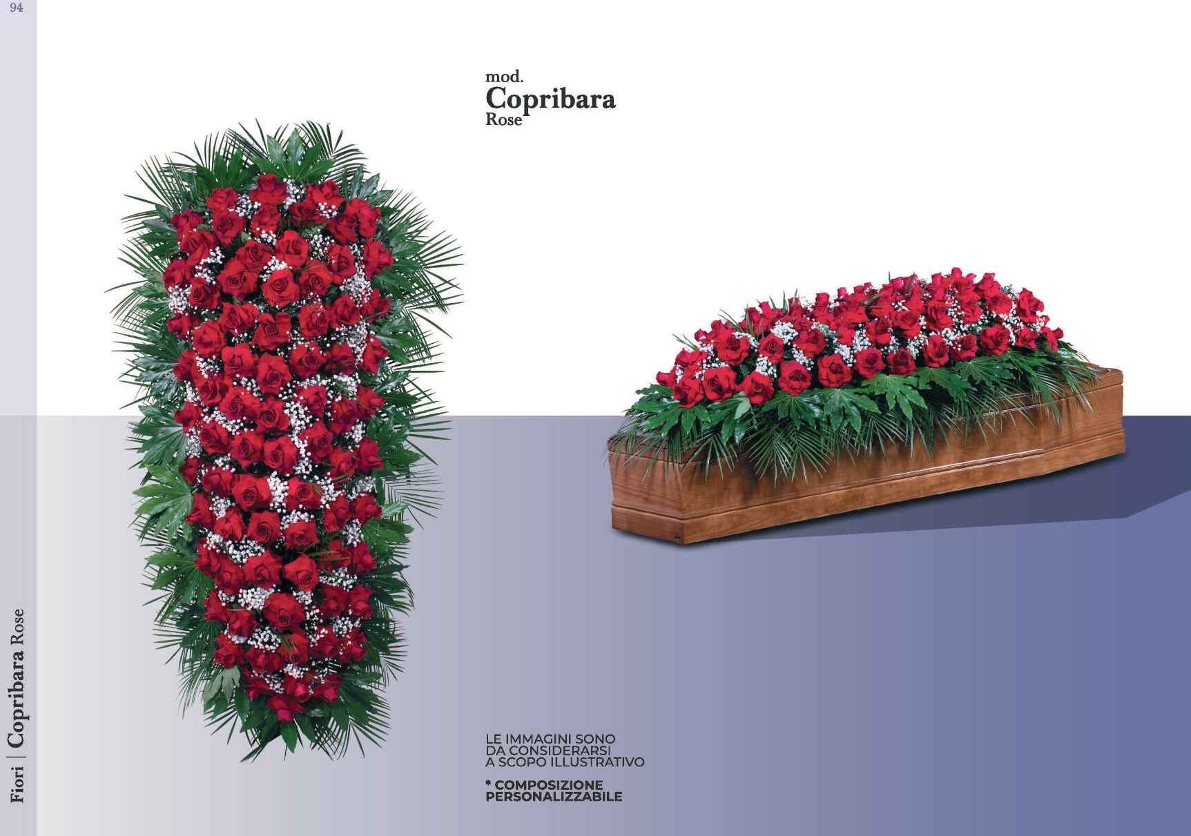 Copribara funebre di rose