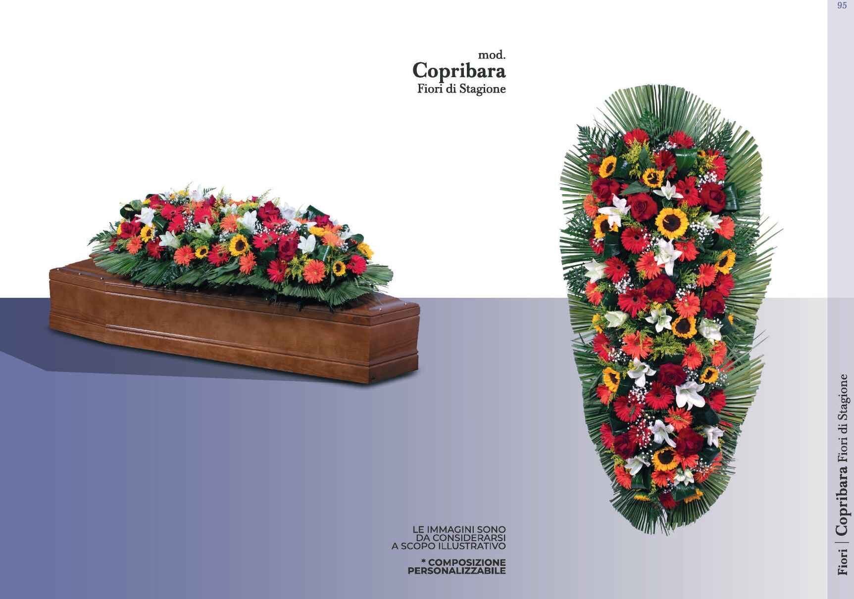 Copribara funebre con fiori di stagione