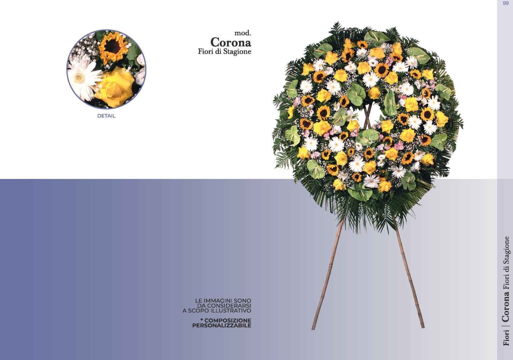Corona funebre con fiori di stagione