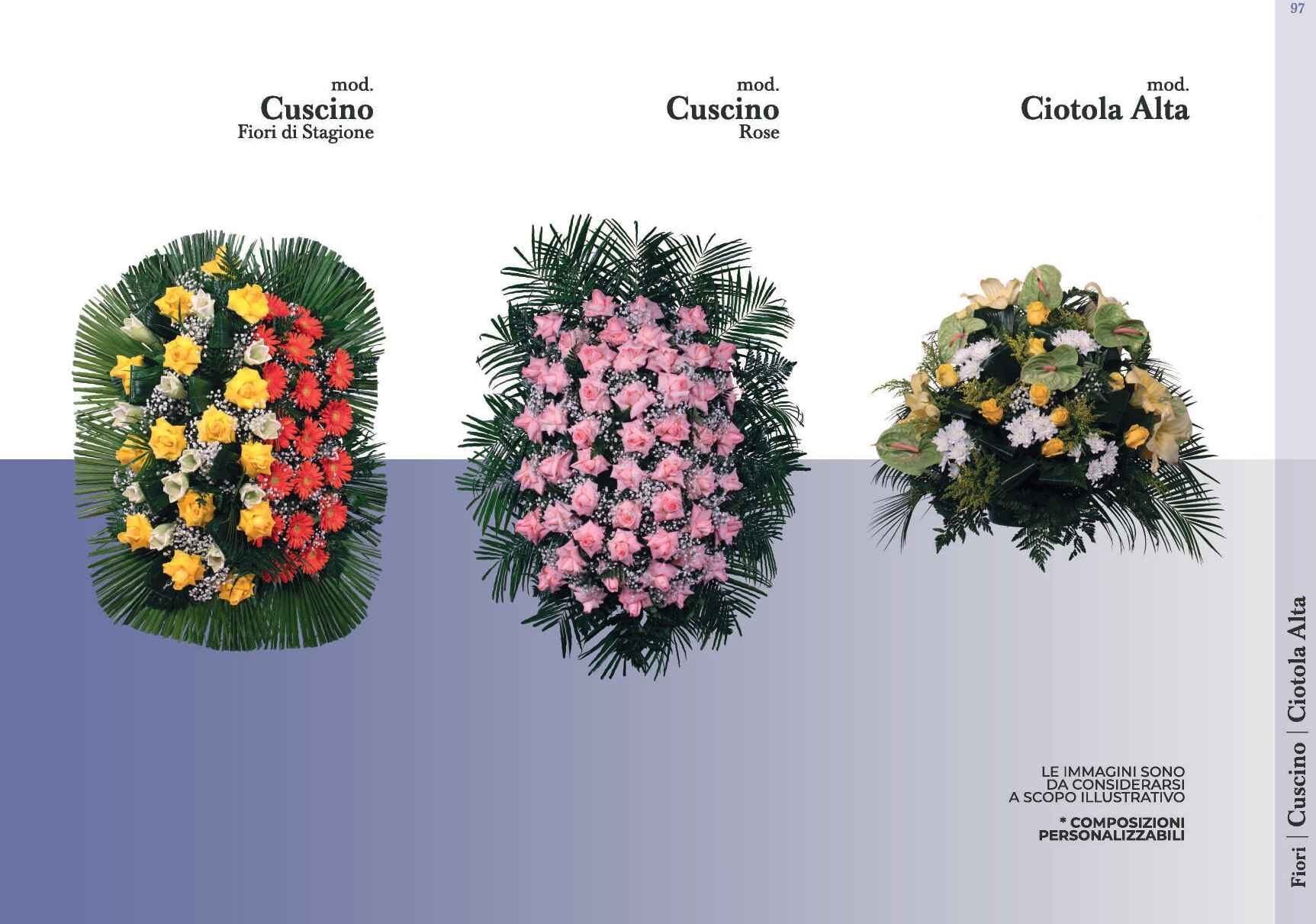 Cuscino di fiori per funerale con fiori di stagione