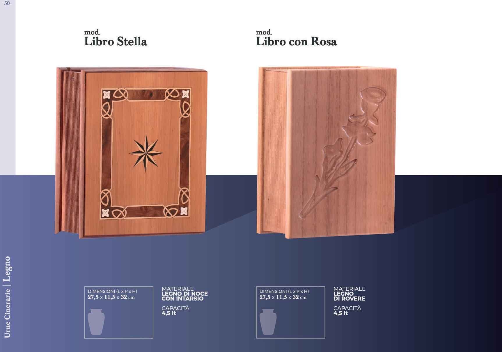 Urna cineraria a forma di libro aperto